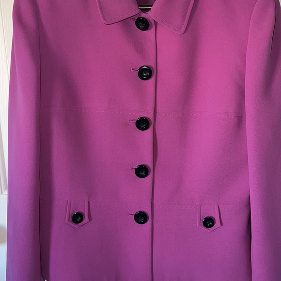 Tahari Five buttons pink magenta collar blazer - Picture 5 of 11